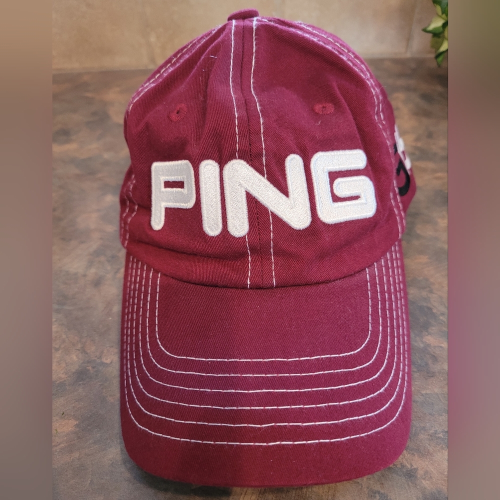 PING Curved Brim, Embroidered Ballcap, Adjustable Buckle Strap - Picture 3 of 7